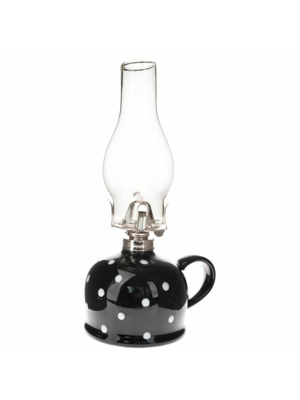 Casa de Engel Керамична керосинова лампа, черна с точки, 0/9