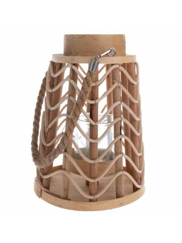 Casa de Engel Дървена фенерка със стъкло, натурален цвят, 0/8