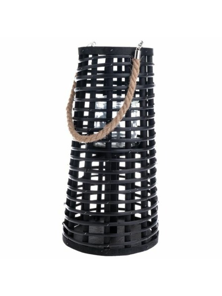 Casa de Engel Дървен фенер със стъкло, черен, 0/4