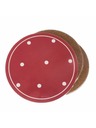 Casa de Engel Коркови подложки за чаша, червени с бели точки - комплект 6бр, /60