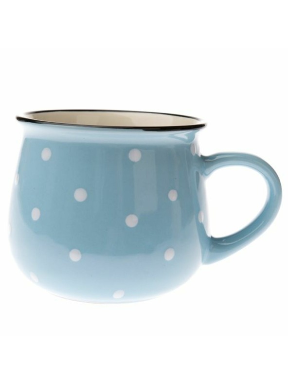 Casa de Engel Керамична чаша - светлосиня с точки, 770ml, 6/24