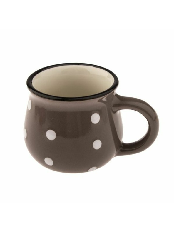 Casa de Engel Керамична чаша - тъмносива с точки, 75мл, 24/144