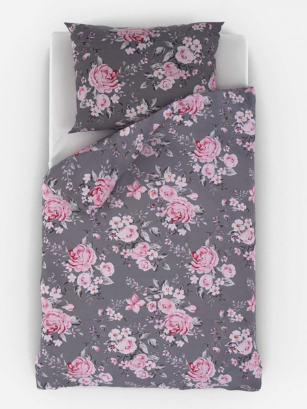 Kvalitex Френско памучно спално бельо Provence Collection 200x200, 70x90cm Beatrice сиво Qualitex