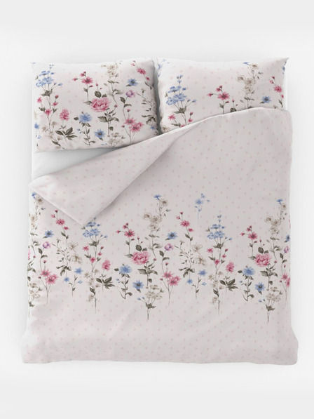 Kvalitex Френско памучно спално бельо DELUX 240x200, 70x90cm LOUKA розово