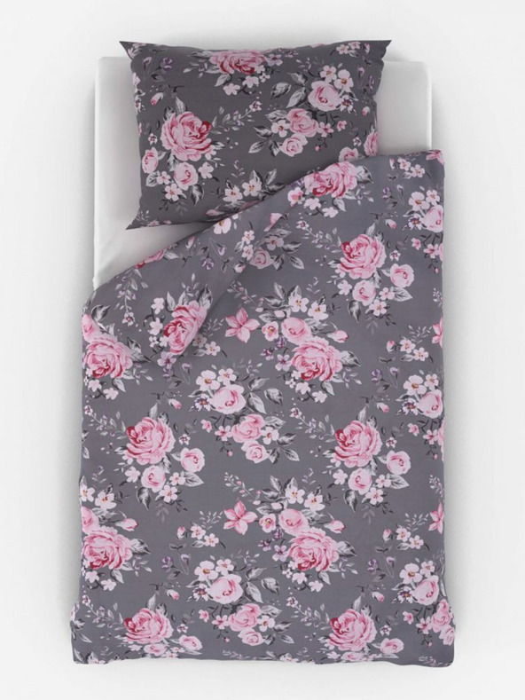 Kvalitex Френско памучно спално бельо Provence Collection 220x200, 70x90cm Беатрис сиво Kvalitex