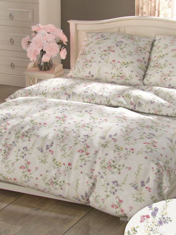 Kvalitex Френско памучно спално бельо PROVENCE COLLECTION 220x200, 70x90cm FLORENCE сиво