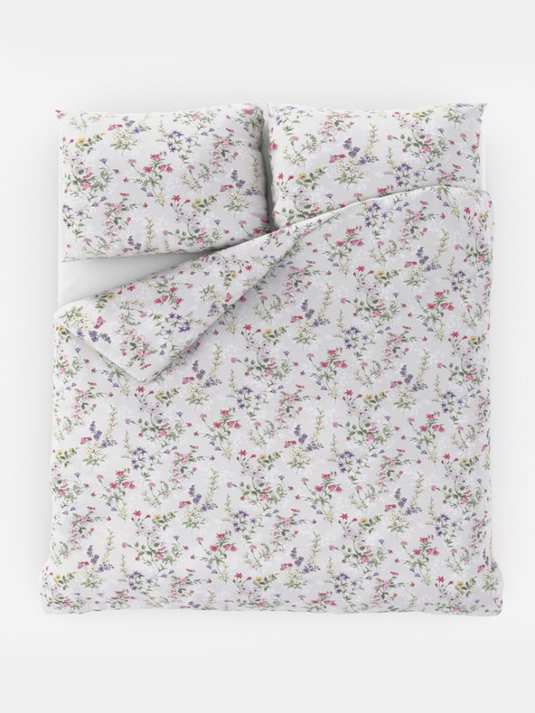 Kvalitex Френско памучно спално бельо PROVENCE COLLECTION 220x200, 70x90cm FLORENCE сиво