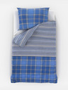 Kvalitex Класическо памучно спално бельо DELUX 140x200, 70x90cm КАМПУС синьо