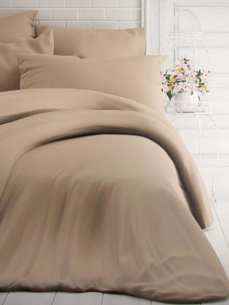 Kvalitex Френско едноцветно памучно спално бельо 200x200, 70x90cm бежово