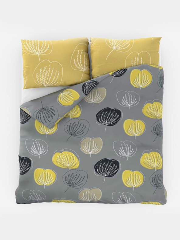 Kvalitex Класическо памучно спално бельо DELUX 140x200, 70x90cm GRACE сиво