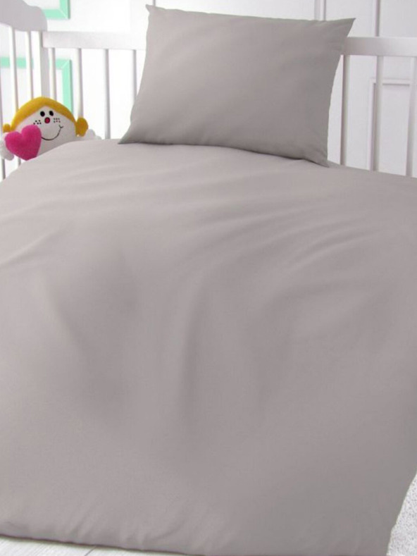 Kvalitex Памучно спално бельо за детско легло светло сиво