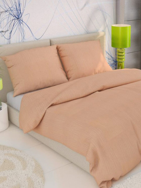 Kvalitex Френско креп спално бельо 240x200, 70x90cm лососово Kvalitex