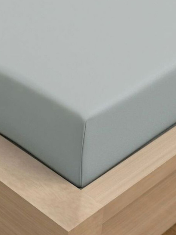 Kvalitex Джърси чаршаф с ликра 140x200cm светло сив