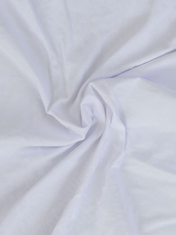 Kvalitex Единичен чаршаф от жарсе с ликра 90x200cm бял Kvalitex