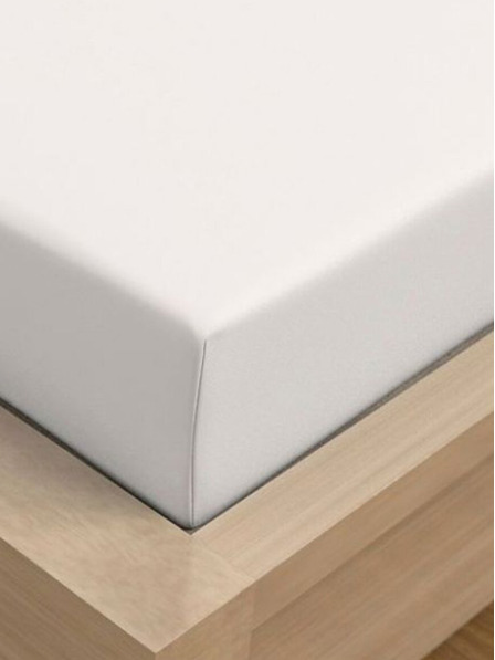 Kvalitex Единичен чаршаф от жарсе с ликра 90x200cm бял Kvalitex