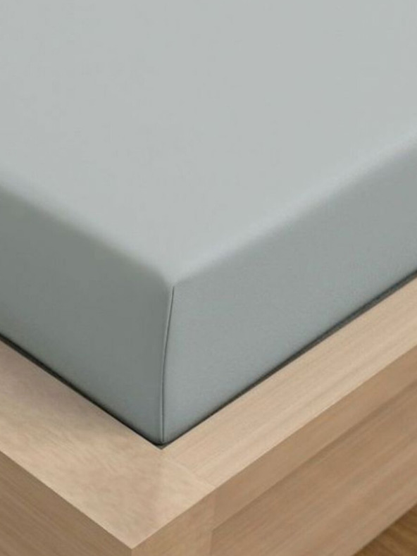 Kvalitex Чаршаф с ликра 180x200cm светло сив