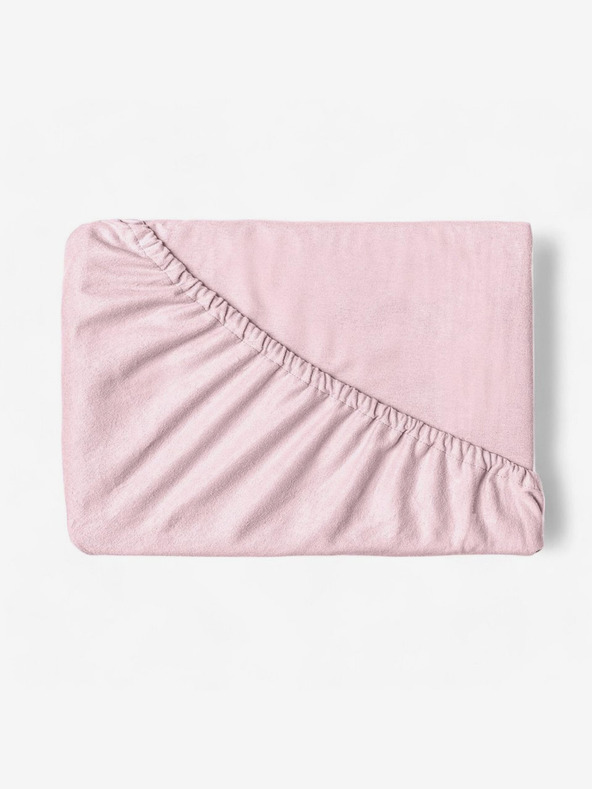 Kvalitex Разтегателен чаршаф от фланела 100x200cm светлорозов