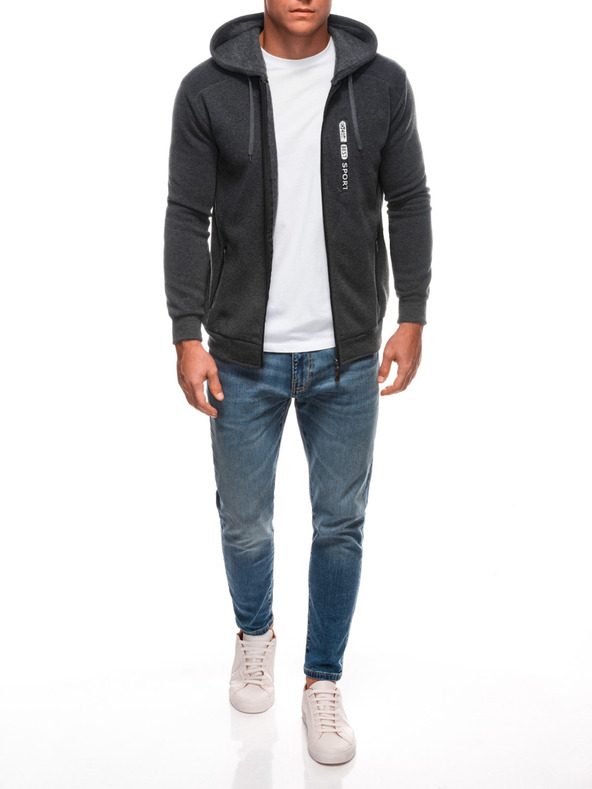 Edoti EDOTI Мъжки суитчър с качулка, тъмно сив