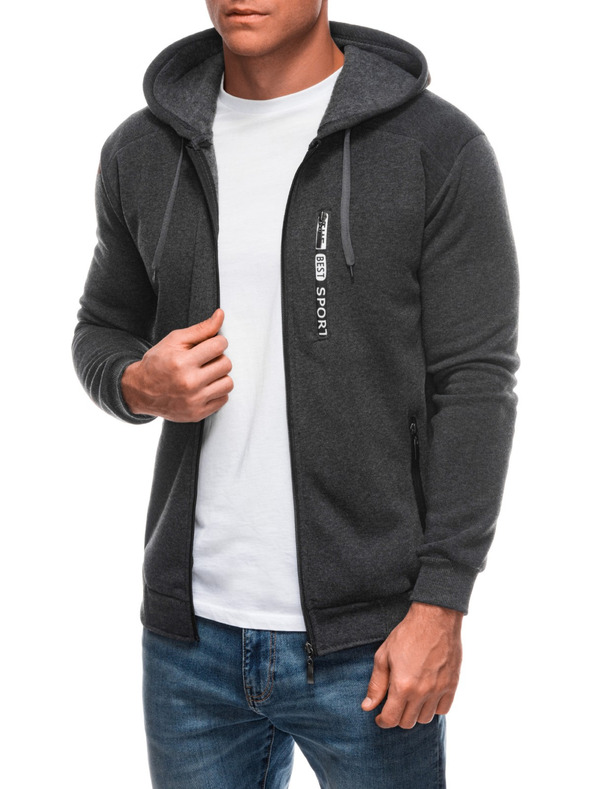 Edoti EDOTI Мъжки суитчър с качулка, тъмно сив