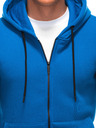 Edoti Синя мъжка блуза с качулка с цип Edoti
