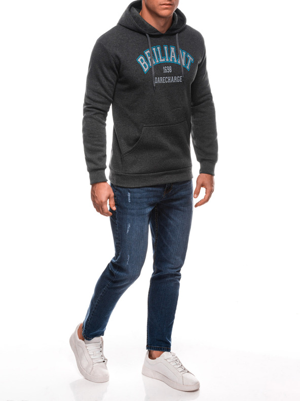 Edoti EDOTI Мъжки суитшърт с качулка, графит