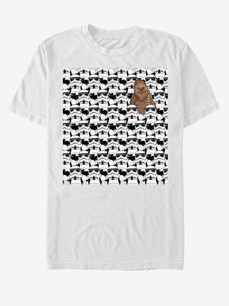 ZOOT.Fan Бяла унисекс тениска Star Wars Какво прави Чуи там