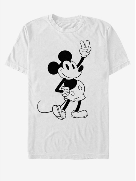 ZOOT.Fan Бяла мъжка тениска Disney Simple Mickey Outline