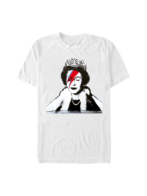 ZOOT.Fan Бяла тениска Banksy (Brandalised) Bansky Queen Ziggy