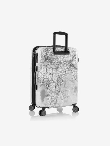 Heys Комплект от три щампосани пътни куфара в бяло Heys Journey 3G S,M,L Black/White Map