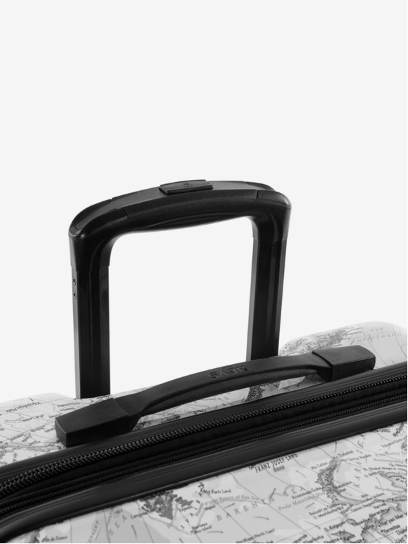 Heys Комплект от три щампосани пътни куфара в бяло Heys Journey 3G S,M,L Black/White Map