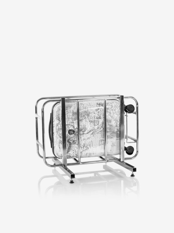 Heys Комплект от три щампосани пътни куфара в бяло Heys Journey 3G S,M,L Black/White Map