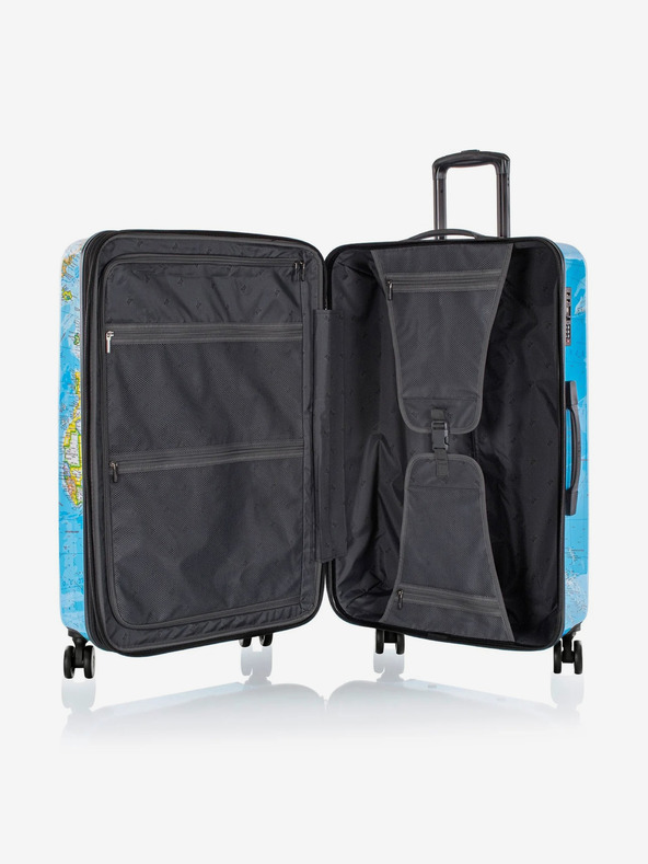 Heys Комплект от три щампосани пътни куфара в синьо Heys Journey 3G S,M,L Blue Map