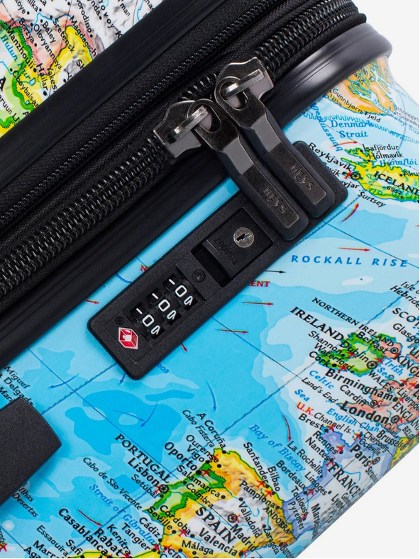 Heys Комплект от три щампосани пътни куфара в синьо Heys Journey 3G S,M,L Blue Map