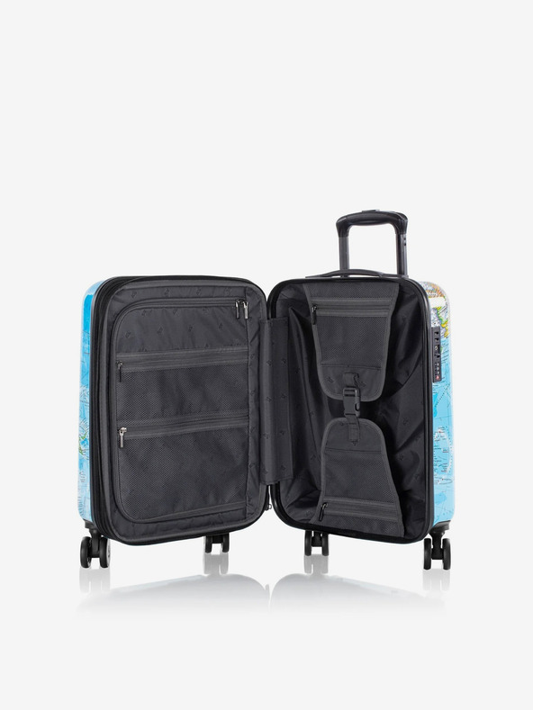 Heys Комплект от три щампосани пътни куфара в синьо Heys Journey 3G S,M,L Blue Map