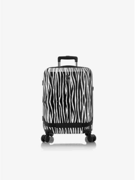 Heys Бяло-черен пътен куфар с животински принт Heys EZ Fashion S Zebra