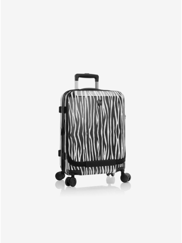 Heys Бяло-черен пътен куфар с животински принт Heys EZ Fashion S Zebra