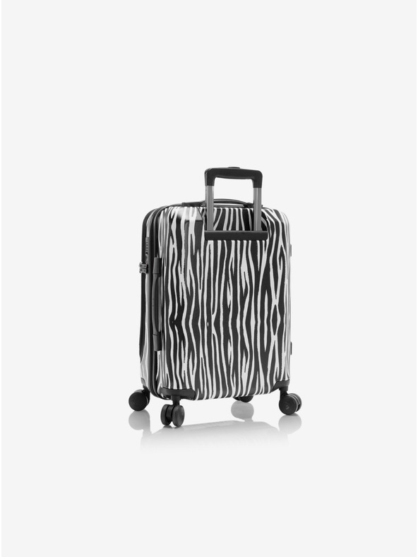 Heys Бяло-черен пътен куфар с животински принт Heys EZ Fashion S Zebra