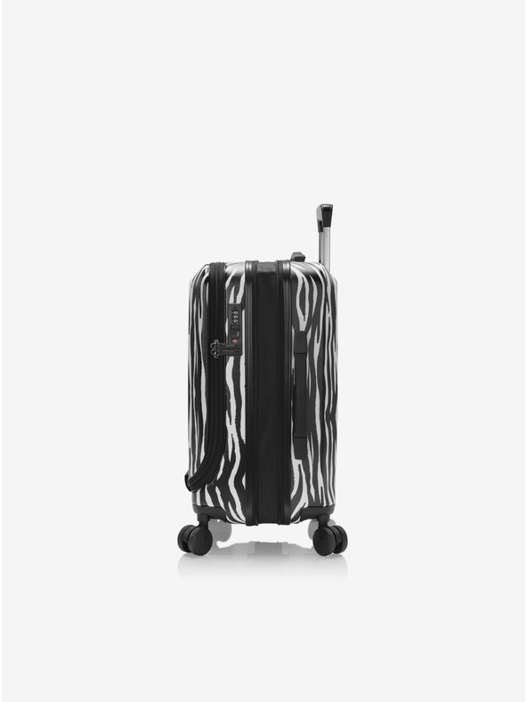 Heys Бяло-черен пътен куфар с животински принт Heys EZ Fashion S Zebra