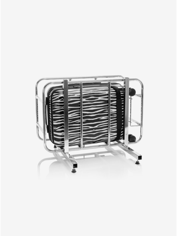 Heys Бяло-черен пътен куфар с животински принт Heys EZ Fashion S Zebra