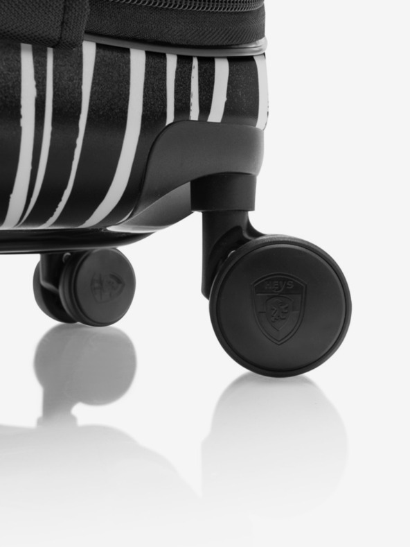 Heys Бяло-черен пътен куфар с животински принт Heys EZ Fashion S Zebra