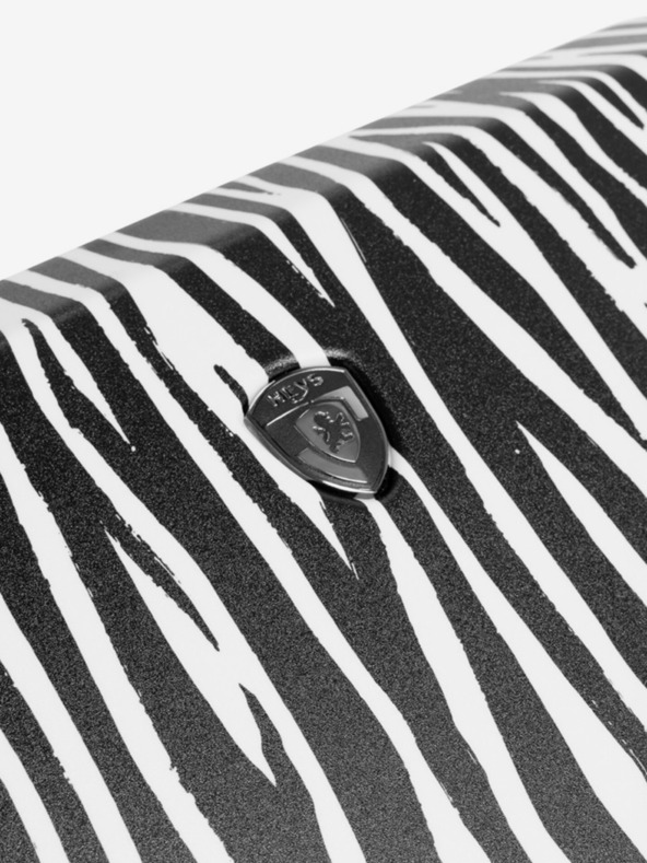 Heys Бяло-черен пътен куфар с животински принт Heys EZ Fashion S Zebra
