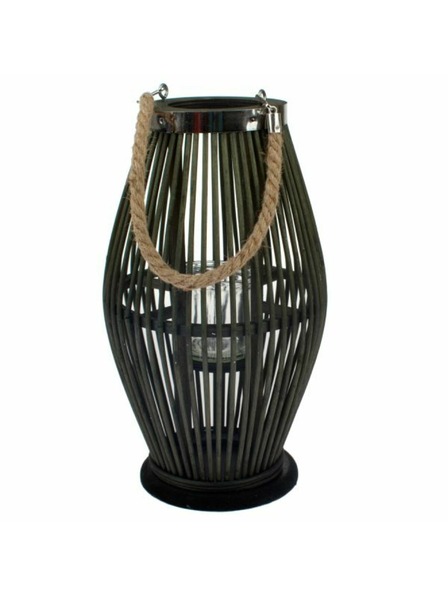 Casa de Engel Бамбуков фенер със стъкло, зелен, 0/6