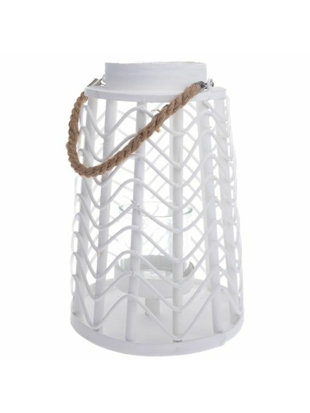 Casa de Engel Дървен фенер със стъкло, бял, 0/6