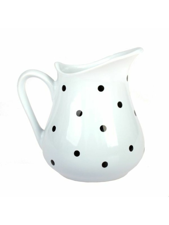 Casa de Engel Керамична кана - бяла с черни точки, 500мл, 6/24