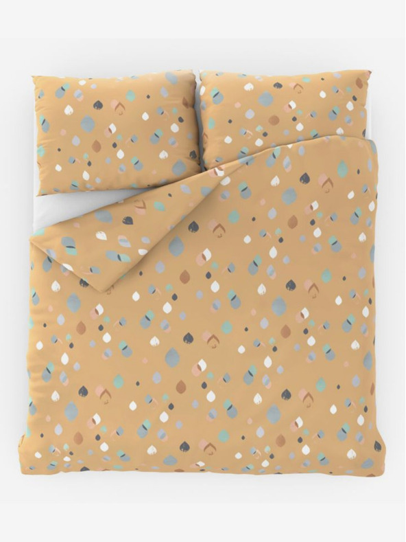 Kvalitex Френско памучно спално бельо DELUX 200x200, 70x90cm Серена жълто Kvalitex