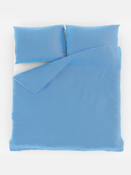 Kvalitex Френско еднотонно памучно спално бельо 220x200, 70x90cm синьо