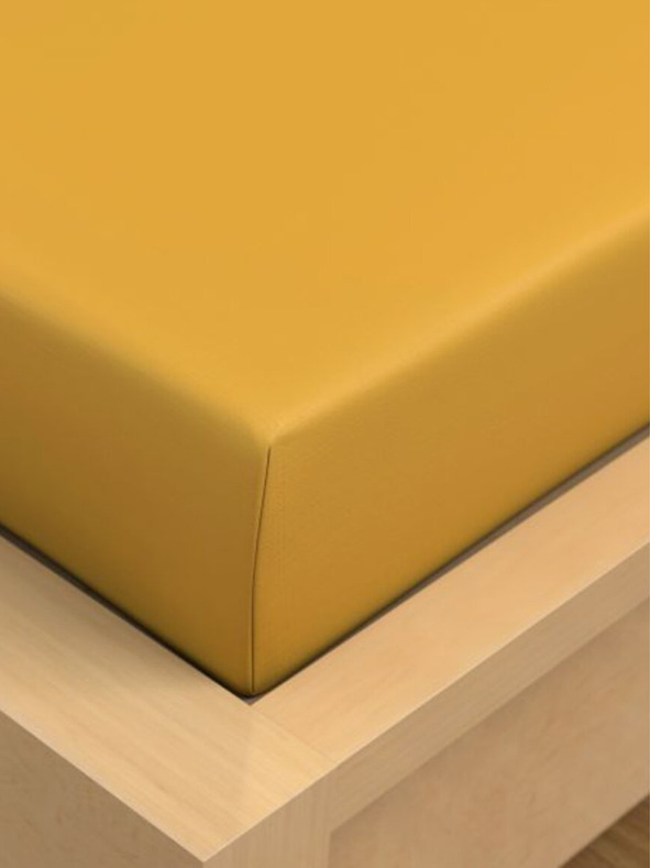 Kvalitex Памучен чаршаф 150x230cm жълт