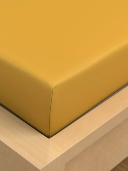 Kvalitex Памучен чаршаф 150x230cm жълт