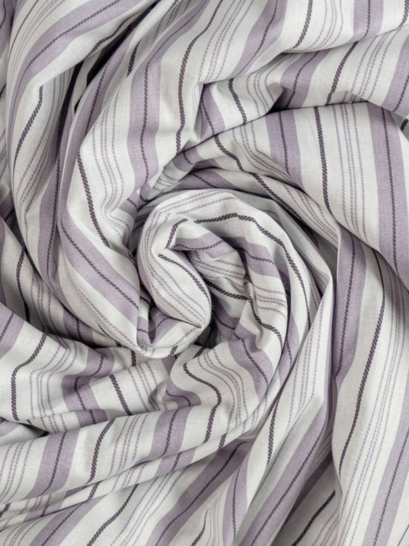 Kvalitex Памучен еластичен чаршаф 200x200 см виолетови ивици Kvalitex