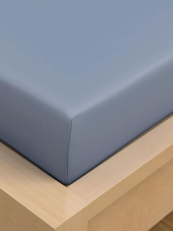 Kvalitex Памучен чаршаф 150x230cm син